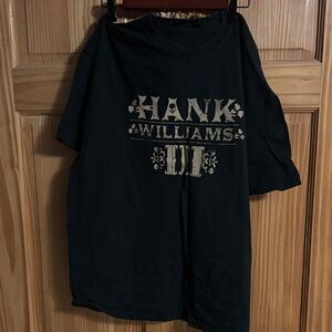 Hank Williams III Black Graphic Tee Rising Outlaw 04 tour men’s XL Assjack